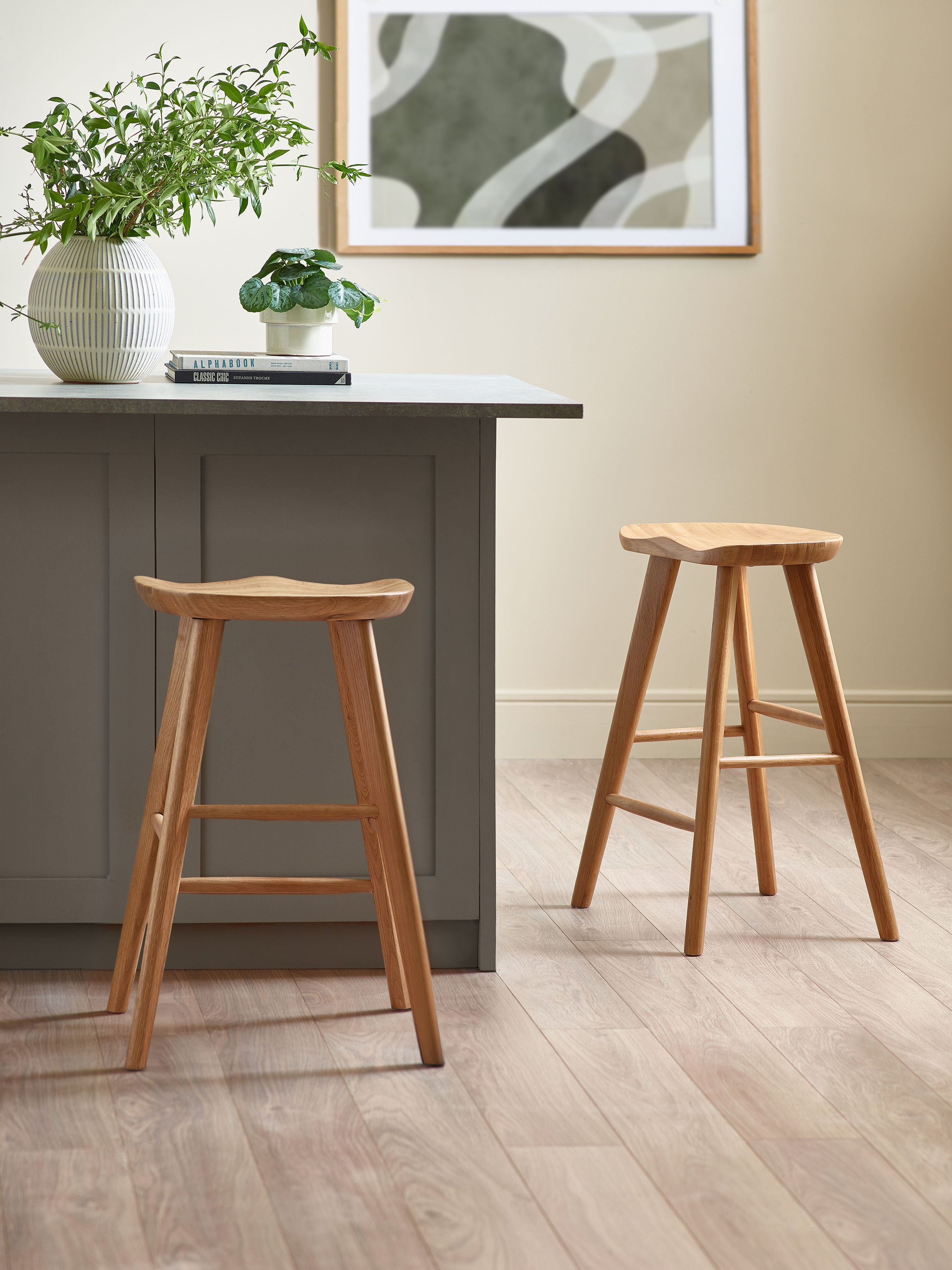 Alton Natural Solid Oak Bar Stool